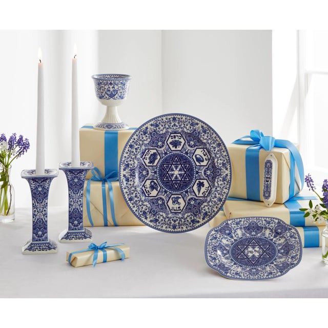 Celebrate Passover with our classic Seder Plate from the Judaica Collection.The dominant motif consists of stylized...