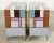 Pair Italian Midcentury Mondrian Style Glass Brass Cabinets For Sale - Image 13 of 18