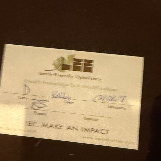 Lee Industries Blue and White Graphic Lee Industries Swivel Recliner For Sale - Image 4 of 9