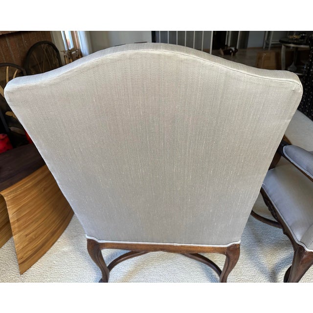 1980s Guy Chaddock French Régence / Louis XV Style Walnut Armchairs - A Pair For Sale - Image 11 of 11