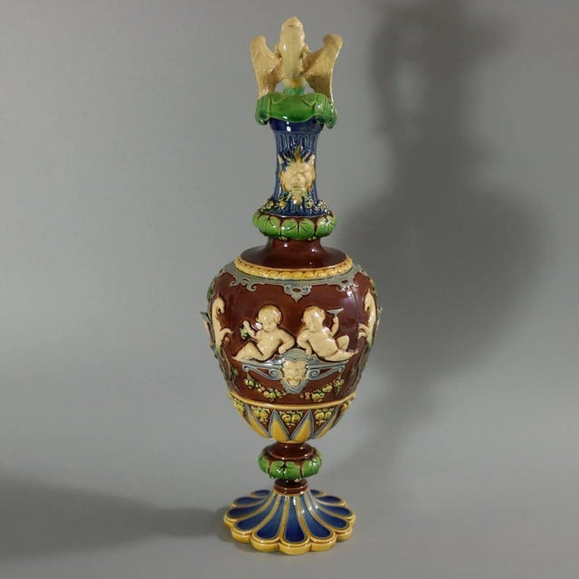 Ceramic Minton Majolica Cellini Ewer Jug For Sale - Image 7 of 12