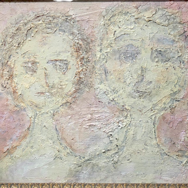 Brutalist Expressionist Double Portrait by Carmel Foglia De La Pena For Sale In San Francisco - Image 6 of 9