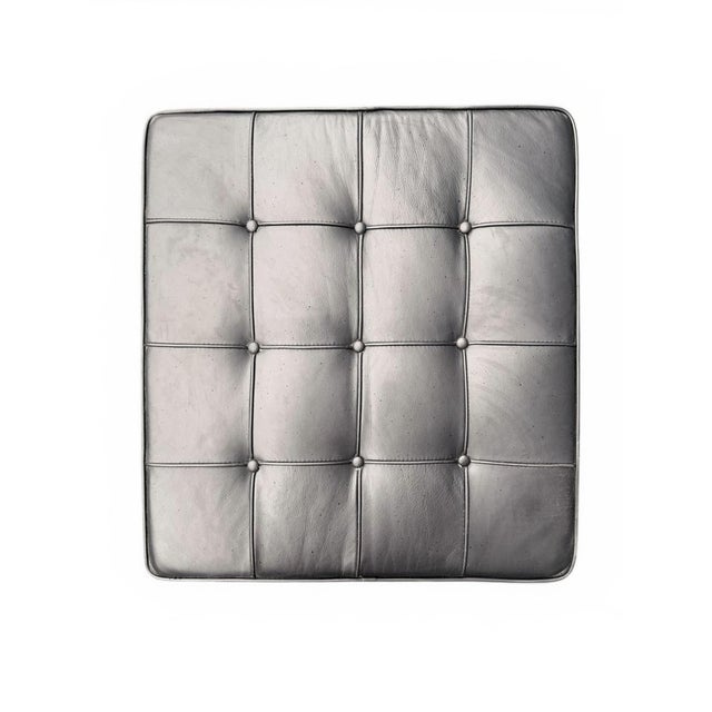 Animal Skin Vintage Barcelona Ottoman by Mies Van Der Rohe for Knoll, 1930s For Sale - Image 7 of 13