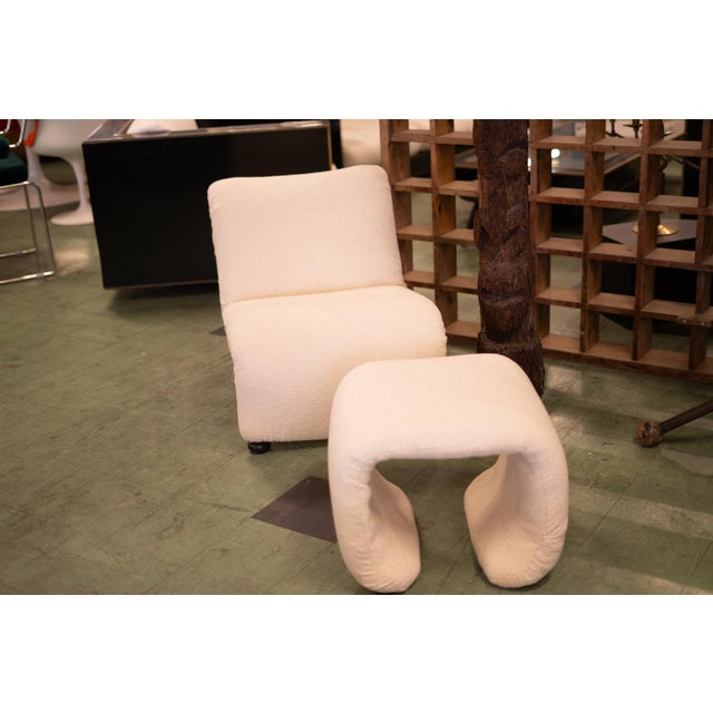 Set of Chaise Lounge and Ottoman by Étienne Fermigier, 1970s For Sale - Image 4 of 6