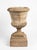 Neoclassical Pair of Neoclassical Style Weathered Cast Stone Campana Urns on Pedestals For Sale - Image 3 of 12