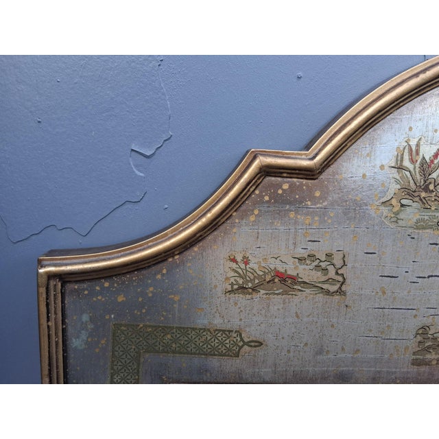 1940s 1940's Hollywood Regency Chinoiserie Giltwood & Silvered Figural Decor Wall Mirror For Sale - Image 5 of 12