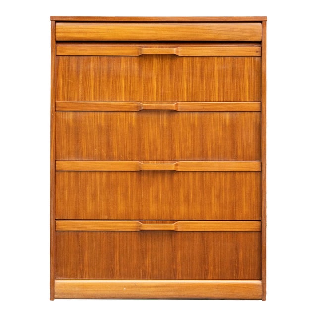 Mid-Century Modern Teak and Elm Chest-Of-Drawers, Danish, Dated 1971 For Sale