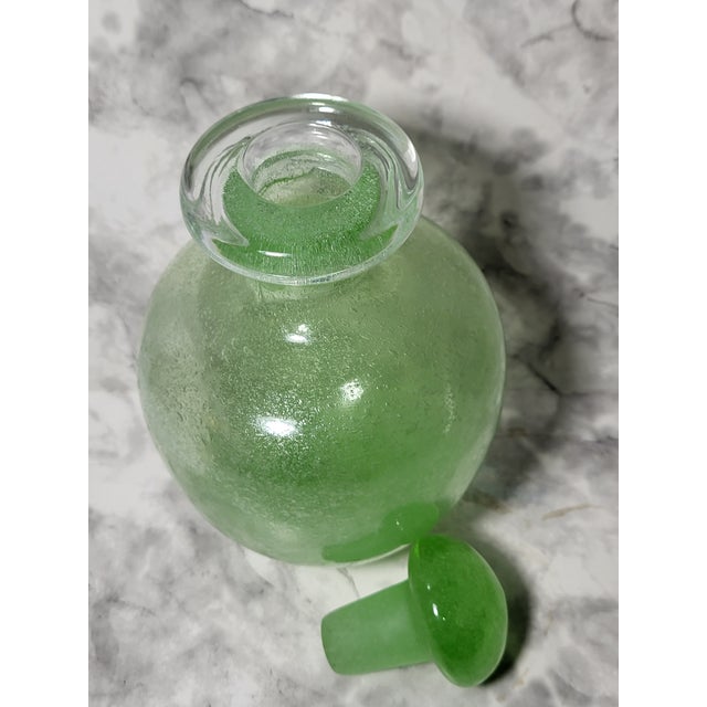 Vintage Pulegoso Style Blown Glass Green Apothecary Jar For Sale In San Francisco - Image 6 of 12