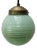 French Clichy Green Reeded Glass Pendant Lamp For Sale