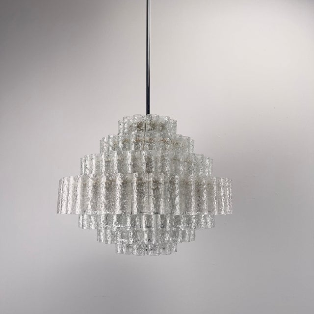 Brutalist Chandelier with 167 Frosted Glass Tubes by Doria-Leuchten, Germany, 1970s For Sale - Image 4 of 13