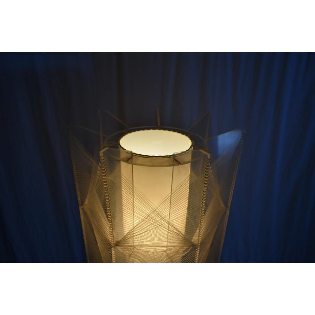 Mid-Century Czechoslovakian Floor Lamp in Nylon and Metal, 1950s For Sale - Image 3 of 18