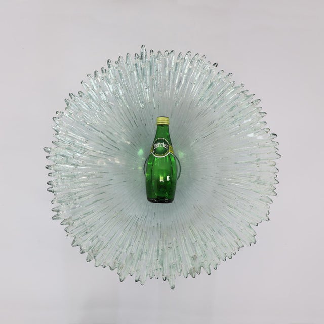 Transparent 19.3ʺW × 19.3ʺD × 5.52ʺH Glass Fruit Platter/Bowl For Sale - Image 8 of 17