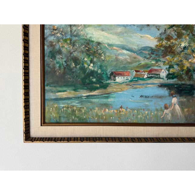 Wood Elizabeth Van Cort “Children and Country Scenes” Impressionist Oil on Canvas Painting – Framed For Sale - Image 7 of 13