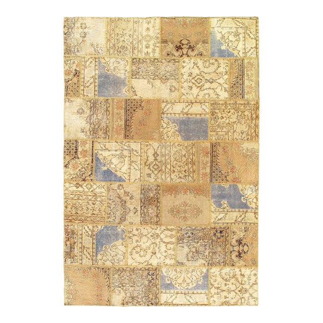 Pasargad Beige Turkish Patchwork Rug For Sale
