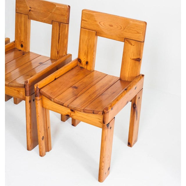 Brown Vintage Pine Chairs attributed to Silvio Coppola for Fratelli Montin, Italy, 1970s, Set of 4 For Sale - Image 8 of 16