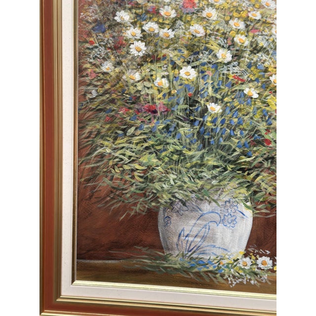 Jan Rhodin, Summer Flowers in a Pot, 1950s, Oil on Panel, Framed For Sale - Image 7 of 17