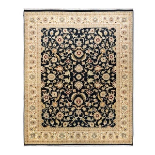 Mogul, One-of-a-Kind Hand-Knotted Area Rug in Black, 8' 3" x 10' 3" For Sale