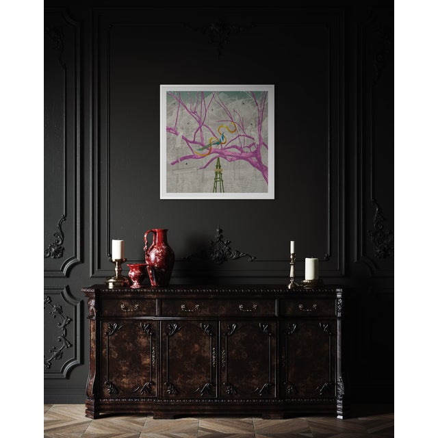 Contemporary The Peacock by Steve Moors, 38" X 38" Framed For Sale - Image 11 of 11