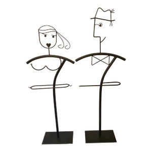 1980s Post-Modern Valet Man & Woman - a Pair