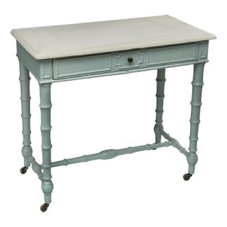 Antique Painted Faux Bamboo Desk W/Drawer For Sale