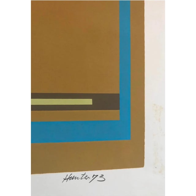 Mid-Century Modern 1973 Robert Hunter Brown and Blue Modern Serigraph For Sale - Image 3 of 6