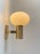 Vintage Scandinavian Brass Wall Lamp with Opaline Glass Mushroom Shade, 1960s For Sale - Image 4 of 10