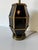 1970s Vintage Hollywood Regency Brass & Black Leather Geometric Table Lamp For Sale - Image 5 of 13