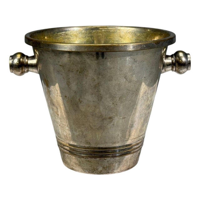 1970s Art Deco Style, Champage or Ice Bucket, Silverplate, France, 20th C. For Sale