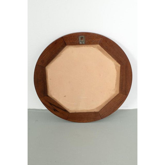 Round Mirror in Teak For Sale - Image 4 of 6