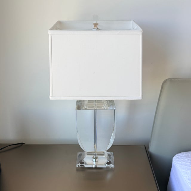 Transitional Pair of Robert Abbey Artemis Crystal Lamps For Sale - Image 3 of 7