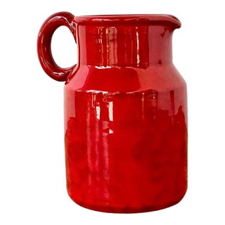 Vintage 1960s Italian Glazed Ceramic Pitcher For Sale