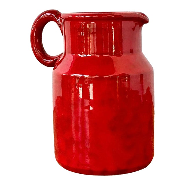 Vintage 1960s Italian Glazed Ceramic Pitcher For Sale