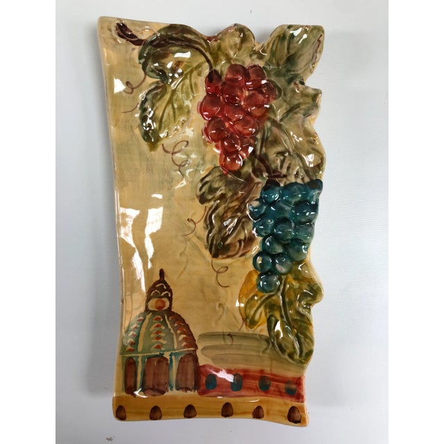 Vintage Italian Hand-Painted Wall Plate For Sale In Boston - Image 6 of 10