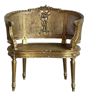 Vintage Regency Gilt Caned Chair