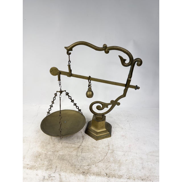 Metal Antique Brass Steelyard, 1920s For Sale - Image 7 of 13