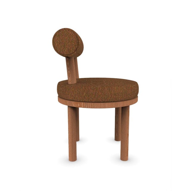 Contemporary Moca Chair in Dan Chocolate Fabric and Smoked Oak by Studio Rig for Collector For Sale - Image 3 of 7