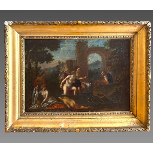 Circle of Francesco Albani (1578-1660) Italian School, 17th century The lower painting The Sleep of the Cupids (Nymphs...