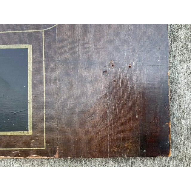 Early 20th Century Vintage Hand Painted Wood Hall Mirror With Hooks For Sale - Image 5 of 13