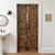 Mid Century Spnaish Style Carved Wood Double Doors With Brass Studs 80 For Sale In Orlando - Image 6 of 7