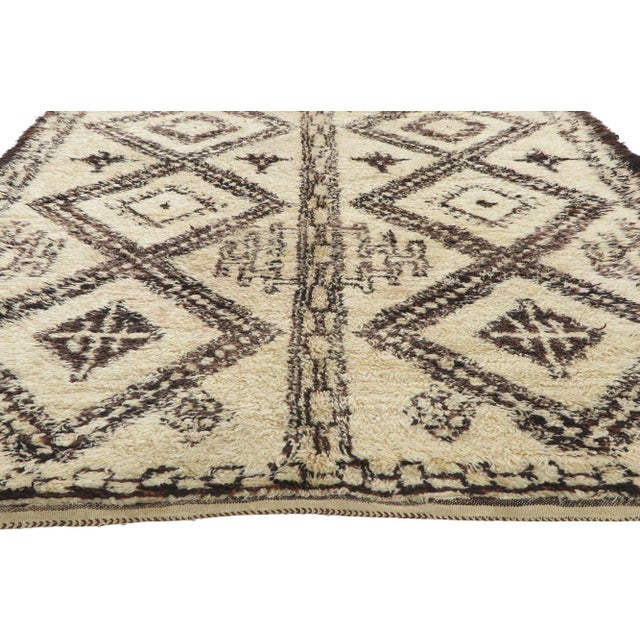 Berber Tribes of Morocco Vintage Moroccan Beni Ourain Rug, 06'00 X 12'09 For Sale - Image 4 of 10