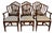 1920 Antique English Solid Walnut Shield-Back Set of Six Dining Chairs For Sale