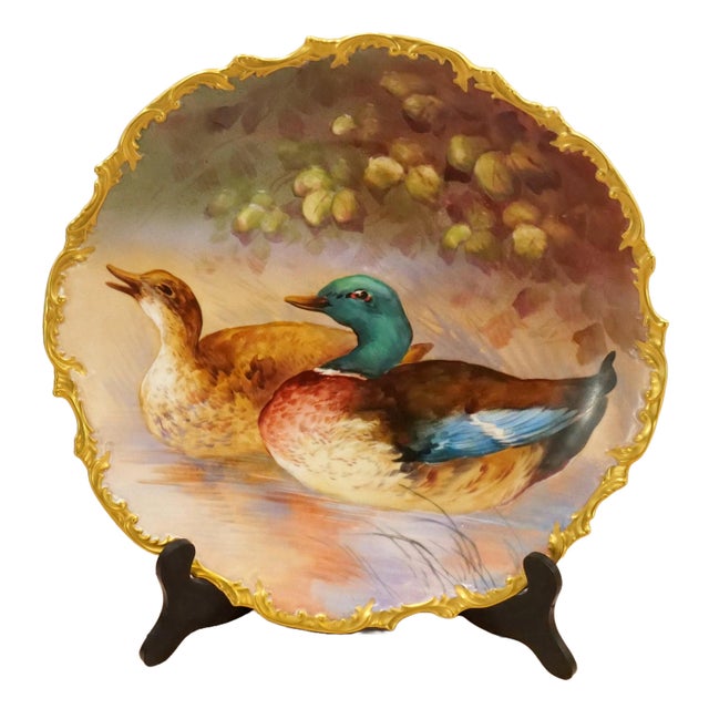 Large 19th Century French Limoges Wall Art Painted Plate For Sale - Image 10 of 10