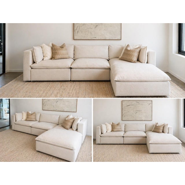 Crate and Barrel’s popular Lotus four-piece sectional (Nordic Fabric in Frost) strikes the perfect balance between clean,...