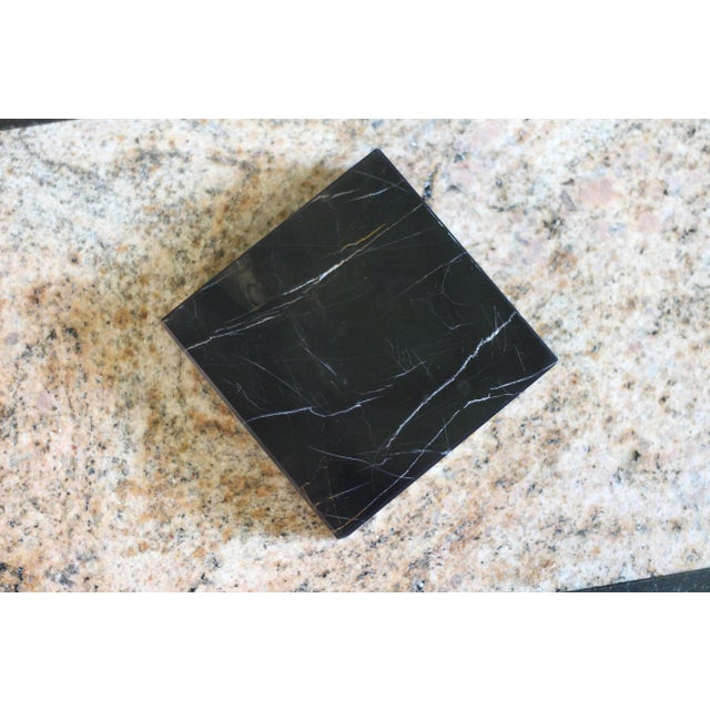 Stone 1970s Black and White Marble Ashtray For Sale - Image 7 of 9
