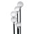 This floor lamp in the style of Carlo Nason is made of chromed and black-lacquered steel with five Murano glass shades...