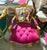 French French-Style Burgundy Velvet Armchair – Tufted Upholstery With Ornate Gold Leaf Frame For Sale - Image 3 of 3