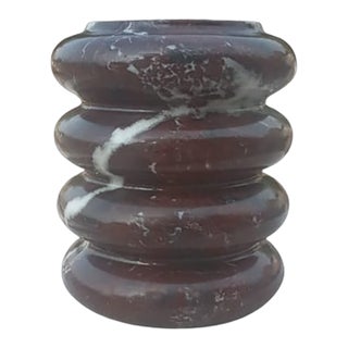Rosso Levanto Handcrafted Marble Flower Vase – Elegant Decorative Accent for Home Decor For Sale