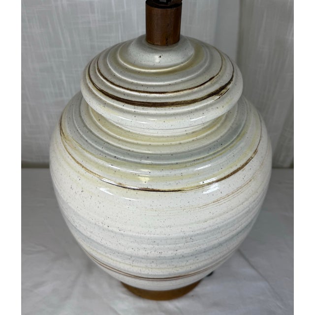 Mid-Century Modern Mid-Century Modern "Beehive" Sgraffito Stoneware Lamp Attributed to Mart For Sale - Image 3 of 6