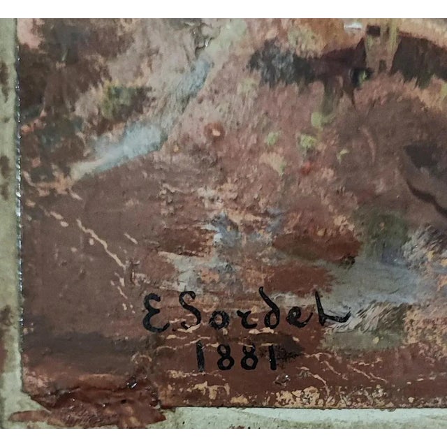 Eugène Etienne Sordet, Paysage Forestier, 1881, Oil on Paper on Cardboard For Sale - Image 3 of 10