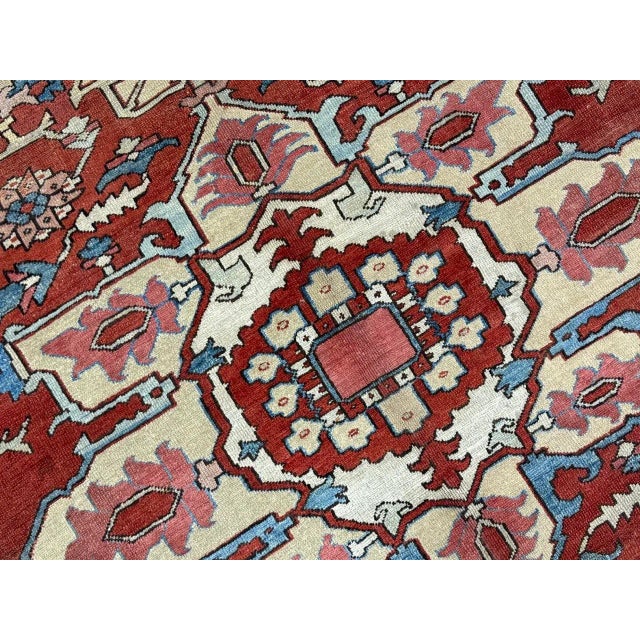Late 19th Century Antique Persian Serapi Rug 10’4” X 12’0" For Sale - Image 5 of 18